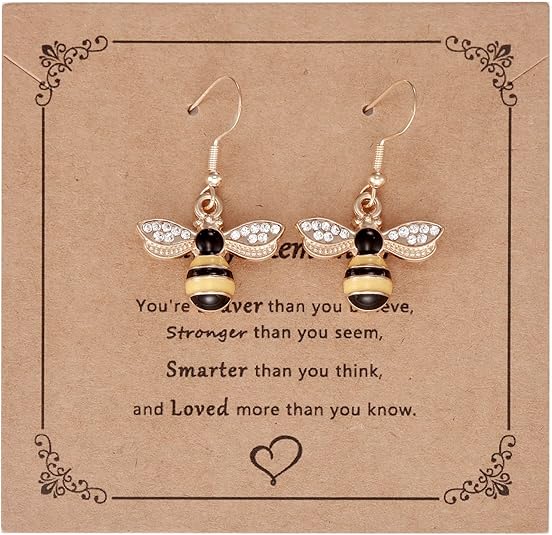 Bee Earrings for Women Gifts Gold Bumble Bee Bumblebee Jewelry Honey Bee Earings - 1