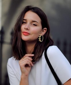 Alternative view of Bee Hoop Earrings Honey Bees Large Gold Hoops Earrings Stud Fun Cute Animal Jewelry for Women Spring Summer Holiday Party Gift