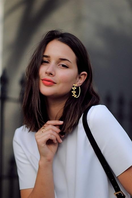 Bee Hoop Earrings Honey Bees Large Gold Hoops Earrings Stud Fun Cute Animal Jewelry for Women Spring Summer Holiday Party Gift - Image 2