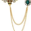 Crystal Insect Bee Brooch Pin Vintage Long Tassel Bee Chain Lapel Pin Rhinestone Bee Corsage Suit Jacket Brooch Pin Jewelry for Women Men Gifts - 1