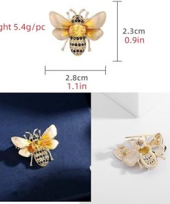 Alternative view of Rhinestone Bee Brooch Pin for Women Girls Fashion Cute Yellow Black Crystal Honeybee Bumblebee Animal Insect Brooches Lapel Pins Dainty Dress Accessories Wedding Christmas Birthday Jewelry Gift
