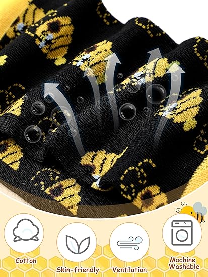 10 Pairs Bee Gifts for Women Funny Bee Socks Cute Cotton Crew Socks for Honeybee Lover Holiday Birthday Gifts - Image 5