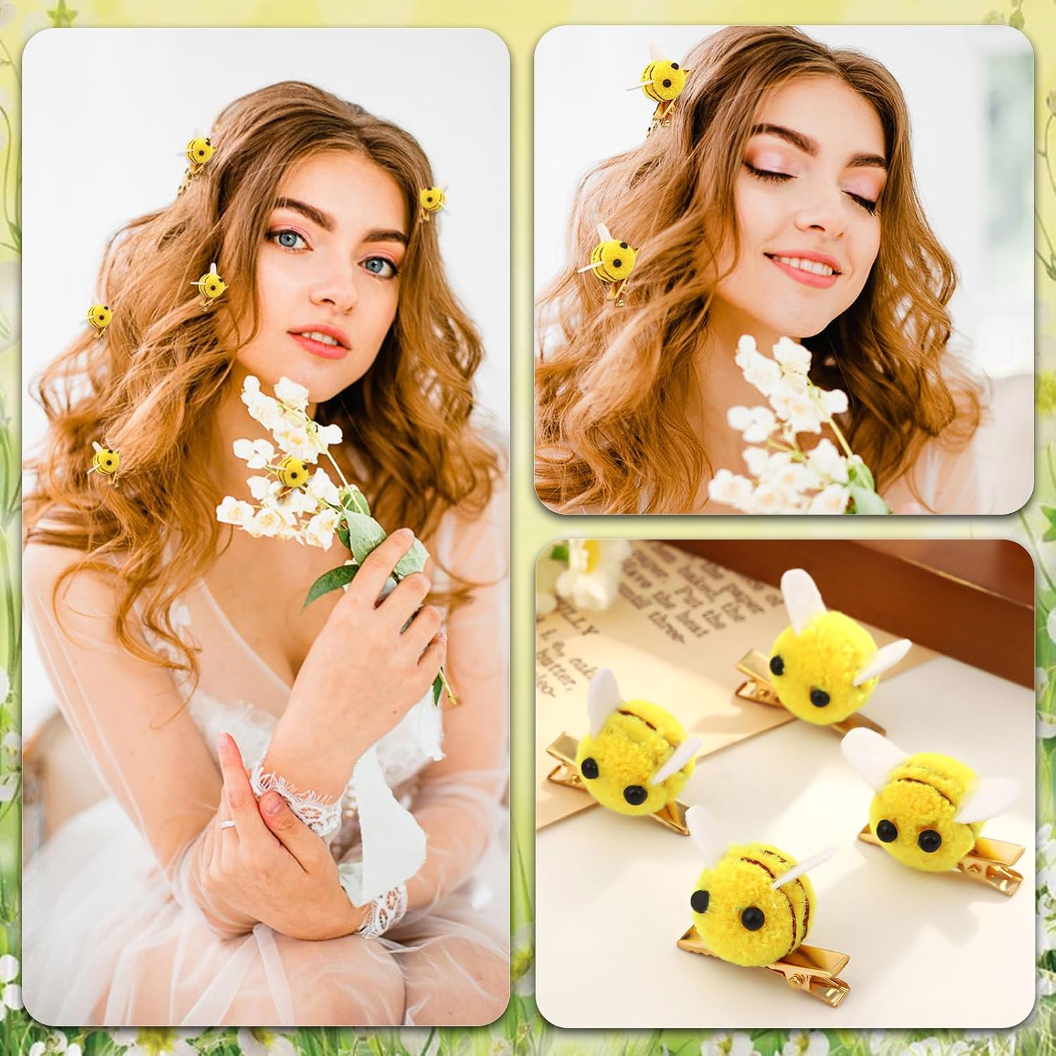 10 Pcs Bee Hair Clips Women Bangs Alligator Clips Spring Themed Birthday Decoration Accessories Animal Daily Hairpins Bobby Pins - Image 6