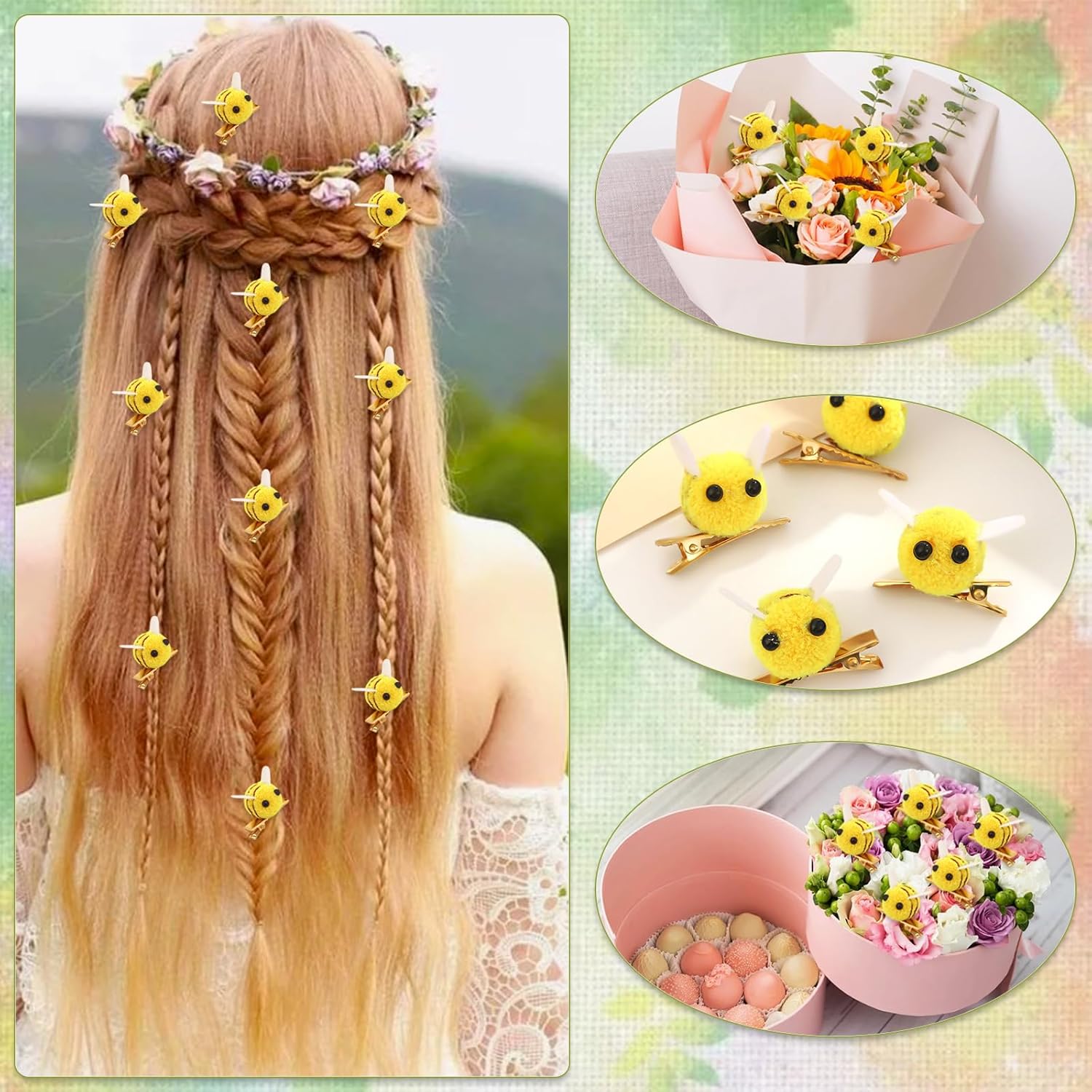 10 Pcs Bee Hair Clips Women Bangs Alligator Clips Spring Themed Birthday Decoration Accessories Animal Daily Hairpins Bobby Pins - Image 5