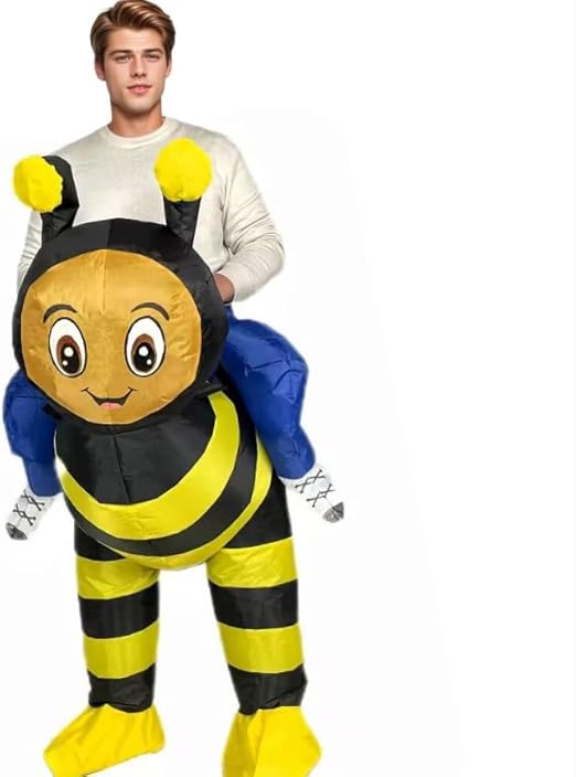 Adult Inflatable Bee Costume Funny Blow Up Insects Outfit for Halloween and Cosplay Party - 1