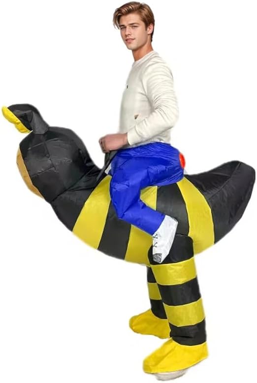 Adult Inflatable Bee Costume Funny Blow Up Insects Outfit for Halloween and Cosplay Party - Image 3