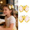 Bee Hair Bow Clips for Women, 2Pcs Yellow White Honeybee Bows Hair Clips Cute Bees Hair Bows Barrettes Spring Summer Back to School Hairpins Holiday Party Costume Cosplay Hair Accessories - 1