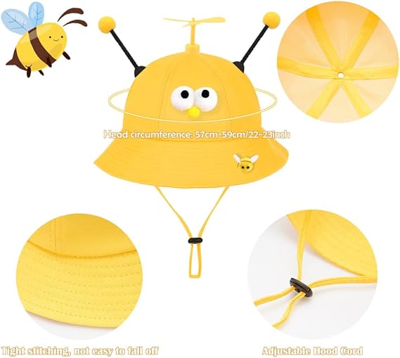Propeller Hat,Bees Hats,Summer Bucket Hat, Sun Hat Funny hat for Adult and Anyone Dress Up Costume & Party Hats - Image 7