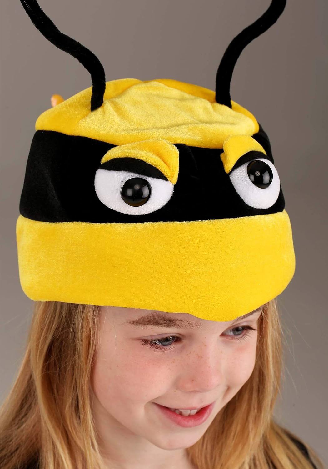 elope Bumblebee Soft Costume Hat for Kids - Foam-Backed Velour with Sculpted Eyes and Stinger - Image 2