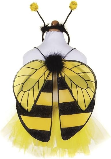 Great Pretenders Kids Costume Glitter Bumble Bee Tutu, Wing & Headband Set, Yellow, 4-6 - 1