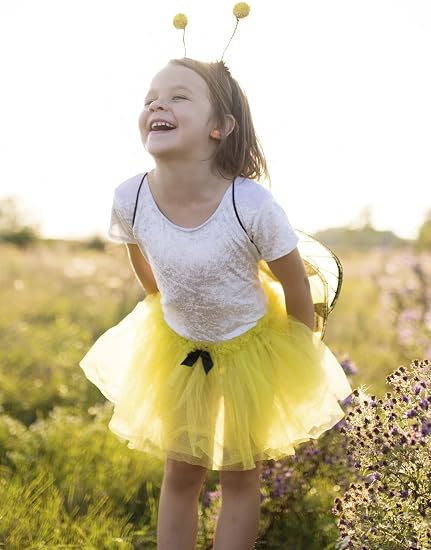 Great Pretenders Kids Costume Glitter Bumble Bee Tutu, Wing & Headband Set, Yellow, 4-6 - Image 6
