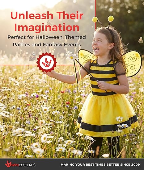 Morph Bumble Bee Costume for Girls - Kids Bumblebee Outfit - Toddler Bee Costume for Baby Girls - Fun Dress-Up - Image 3