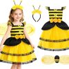 ReliBeauty Bumble Bee Costume Kids Bee Costume Toddler Fancy Dress with Bee Wings Halloween Party - 1