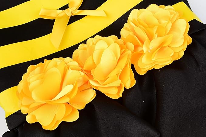 ReliBeauty Bumble Bee Costume Kids Bee Costume Toddler Fancy Dress with Bee Wings Halloween Party - Image 4