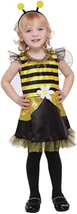 Toddler Girl Lil Bumblebee Fairy Costume Dress Headpiece