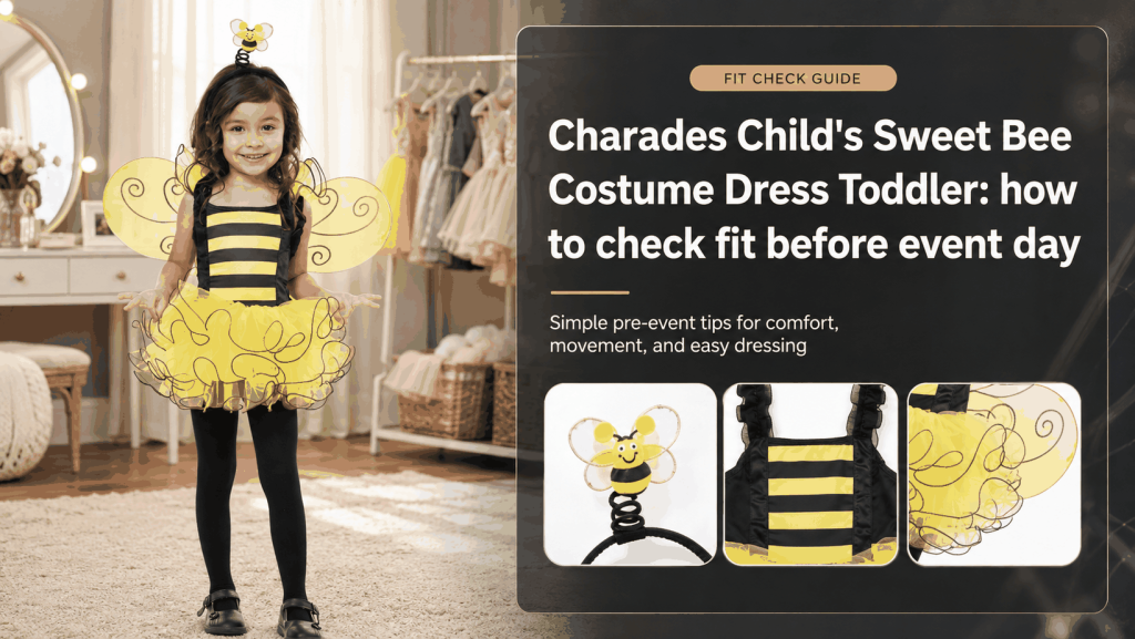 Charades Child's Sweet Bee Costume Dress Toddler fit and comfort guide