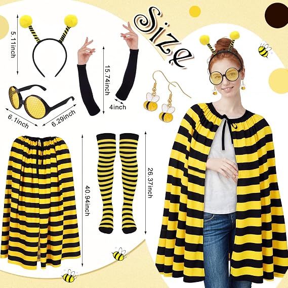 Ramede 6 Pcs Halloween Bee Costume Accessories Cosplay for Women - Image 6
