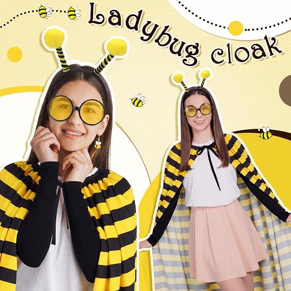 Ramede 6 Pcs Halloween Bee Costume Accessories Cosplay for Women - Image 4