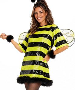 Tipsy Elves Sequin Halloween Costume Dresses for Women - Sexy Sequin Adult Short Sleeve T-Shirt Dresses - 1