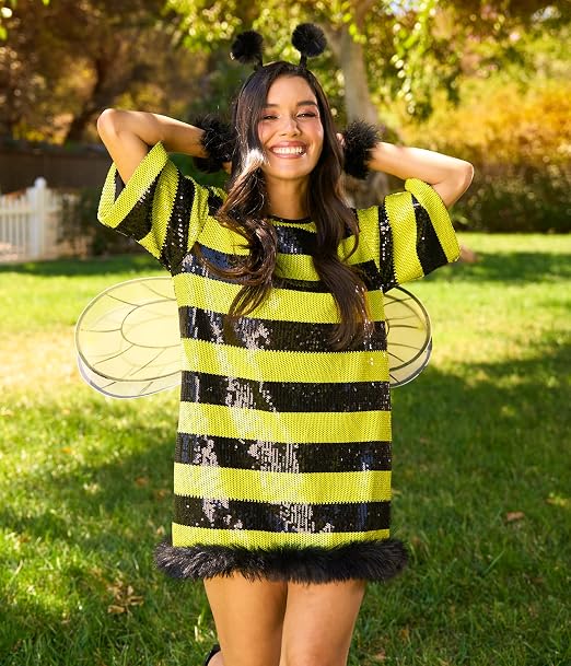 Tipsy Elves Sequin Halloween Costume Dresses for Women - Sexy Sequin Adult Short Sleeve T-Shirt Dresses - Image 6