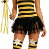 Womens Halloween Honey Bee Dress Costume Ladybug Cosplay Dress with Wings - 1