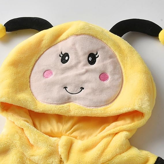 Infant Boy Girl Ladybug Romper Hooded Long Sleeve Fleece Bee Jumpsuit Newborn Baby Halloween Costume Animal Clothes - Image 6