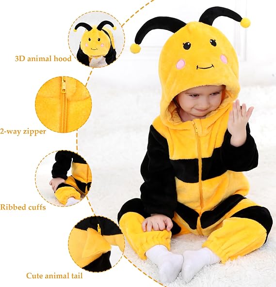 TONWHAR Animal Costume for Infants & Toddlers - Boys & Girls One-Piece Romper Jumpsuit for Halloween & Daily Playwear - Image 6