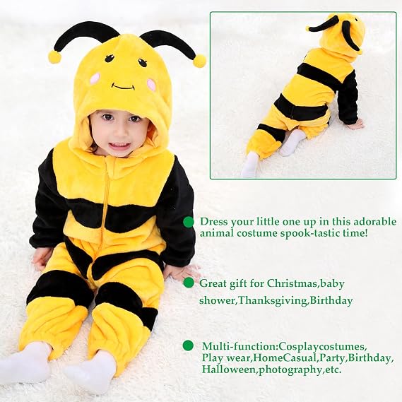 TONWHAR Animal Costume for Infants & Toddlers - Boys & Girls One-Piece Romper Jumpsuit for Halloween & Daily Playwear - Image 2