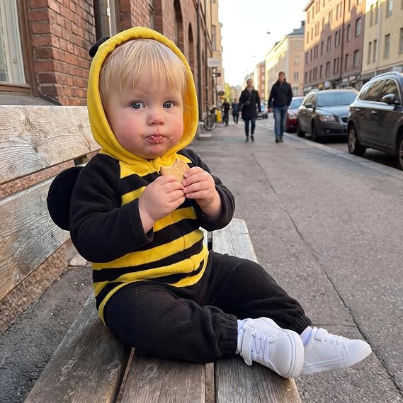 Toddler Baby Bee Costume Long Sleeve Hooded Romper Halloween Outfit - Image 6