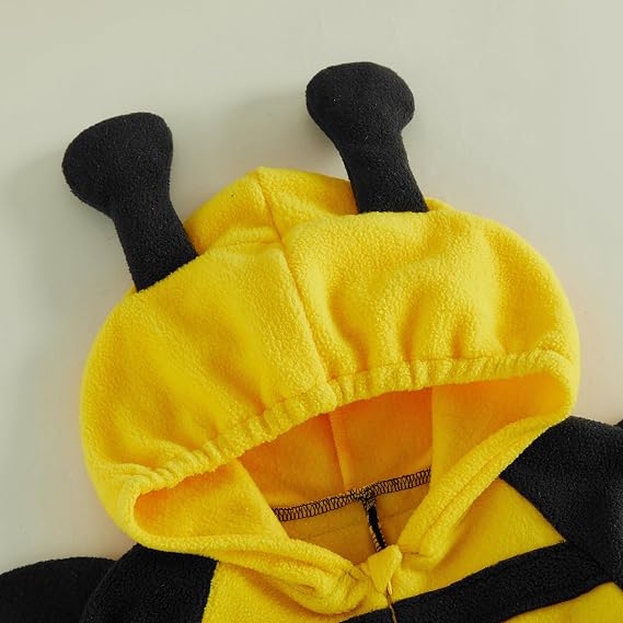 Toddler Baby Bee Costume Long Sleeve Hooded Romper Halloween Outfit - Image 5
