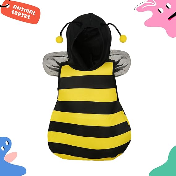 VZQI Baby Bee Costume, Hooded Sleeveless Bumblebee Outfit for Toddlers - Image 4