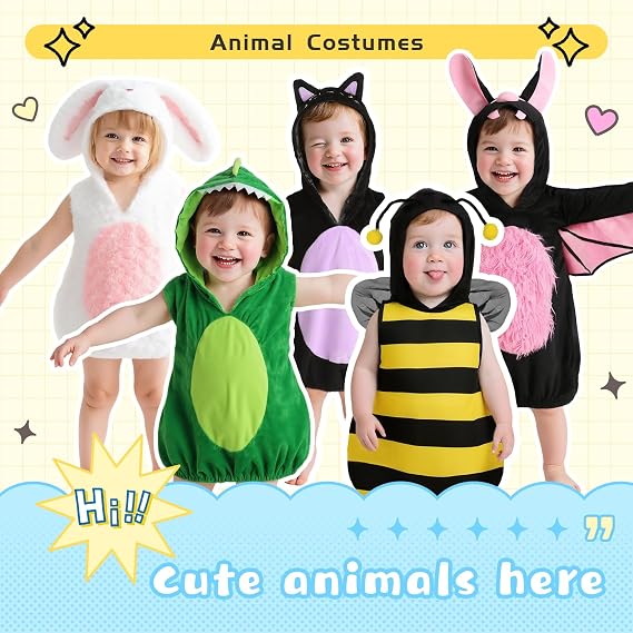 VZQI Baby Bee Costume, Hooded Sleeveless Bumblebee Outfit for Toddlers - Image 7
